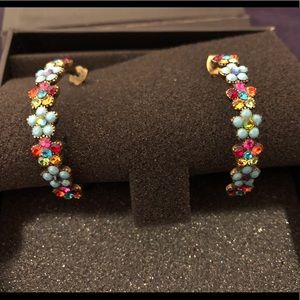 Michal Negrin Hoop colorful floral Earrings